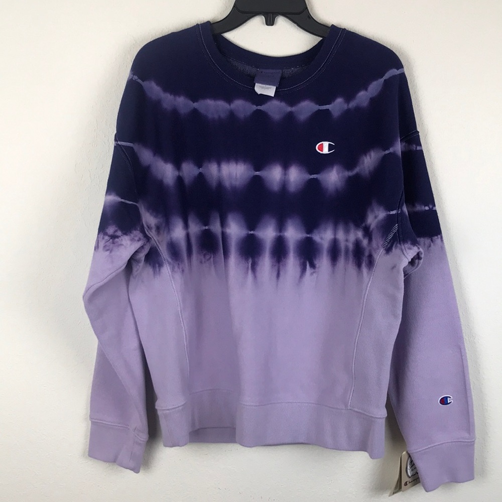 Champion purple tie-dye sweatshirt